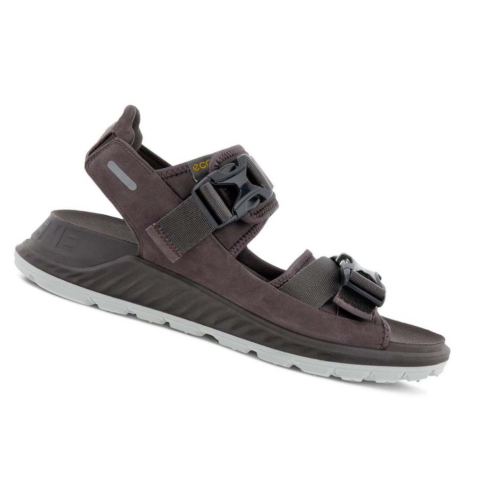 Men\'s Ecco Exowrap 2 Strap Buckle Sandals Grey | Canada 587BEX